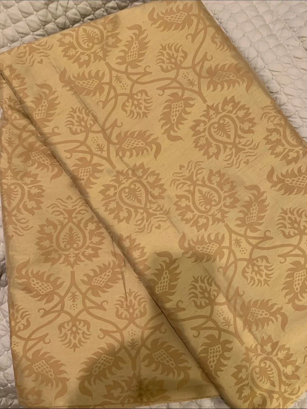 Restoration Hardware Silk Damask Queen Duvet Cover- Gold